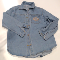 BLOOPER CLOTHING: Monogrammed Denim Shacket