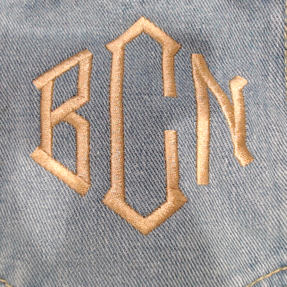 BLOOPER CLOTHING: Monogrammed Denim Shacket