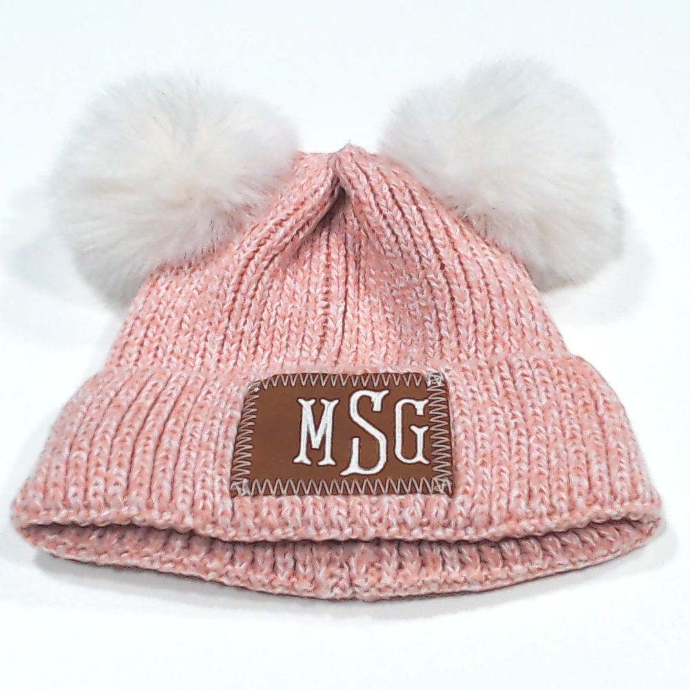 BLOOPER KIDS: Monogrammed Kids Pom Pom Beanie