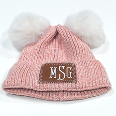 BLOOPER KIDS: Monogrammed Kids Pom Pom Beanie
