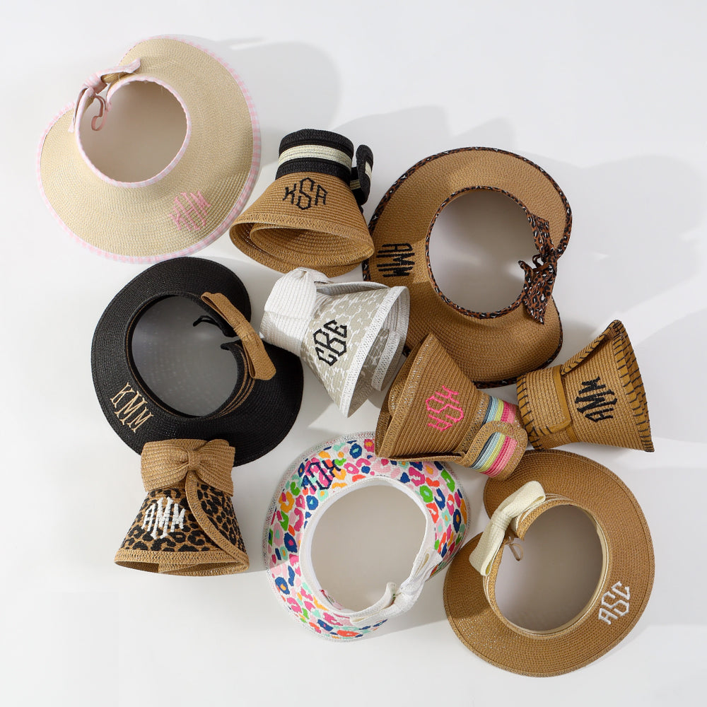 Monogrammed Packable Straw Visor Colorways