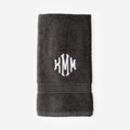 Monogrammed Hand Towel in Charcoal