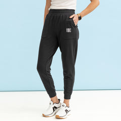 monogrammed sweatshirt joggers in black