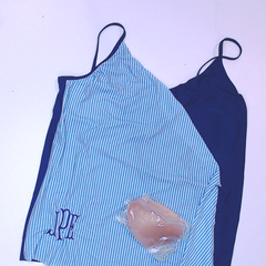 BLOOPER SWIM: Monogrammed Ruched Tankini