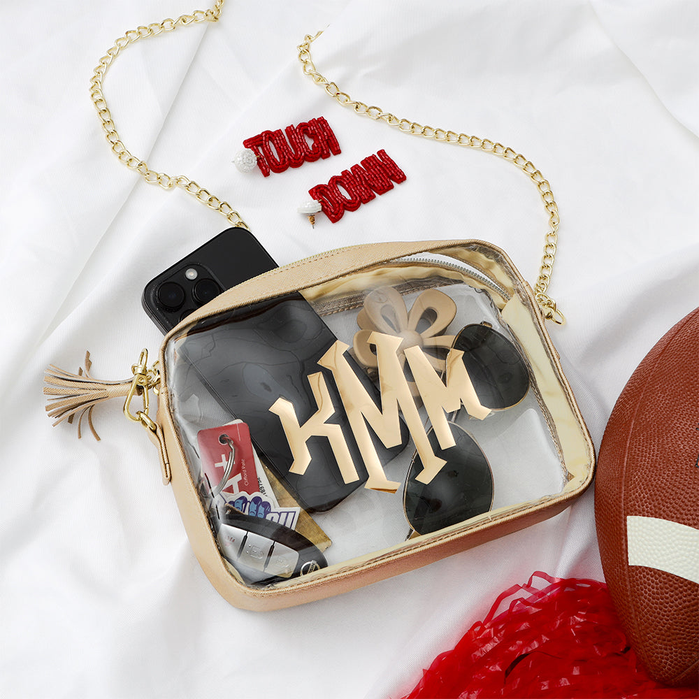 Monogrammed Clear Crossbody Bag | Stadium-Approved – Marleylilly