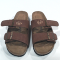 BLOOPER SHOES: Monogrammed Double Strap Sandals