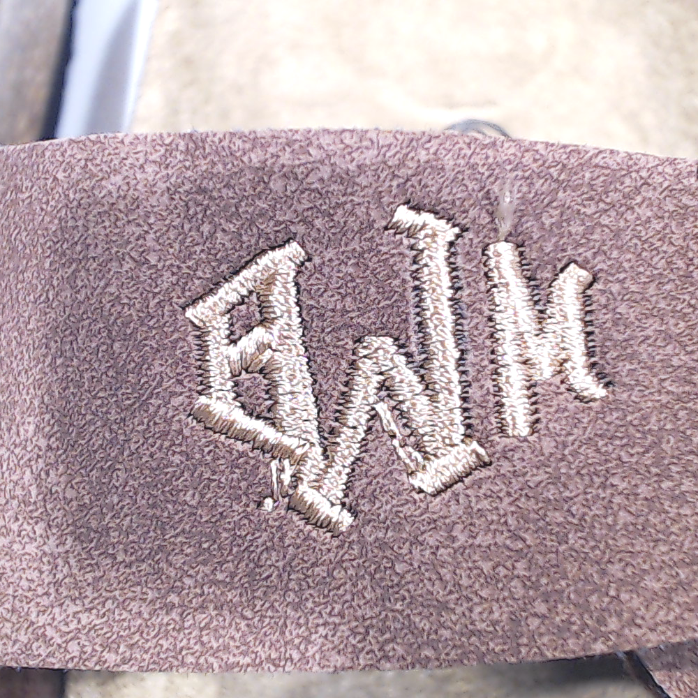 BLOOPER SHOES: Monogrammed Double Strap Sandals