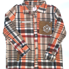 BLOOPER CLOTHING: Monogrammed Plaid Shirt Jacket