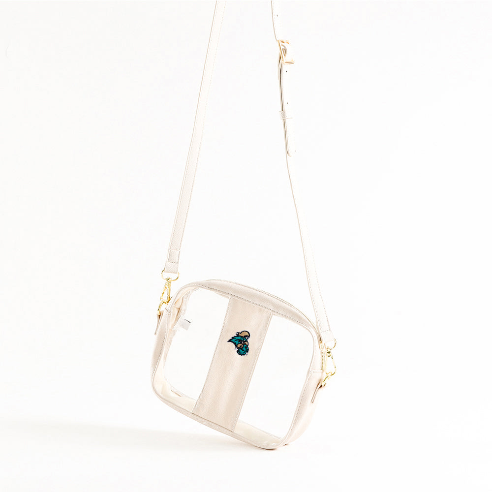 coastal carolina bone clear stadium crossbody studio shot