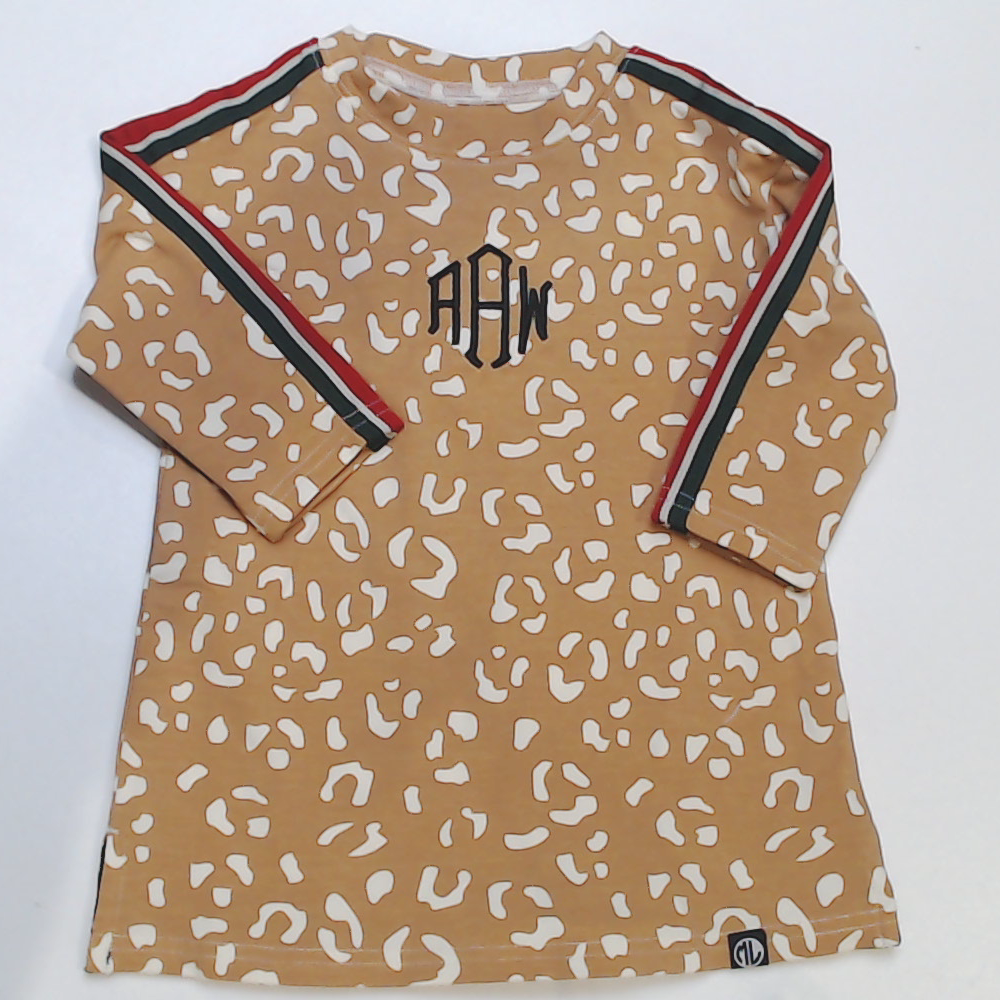 BLOOPER KIDS: Monogrammed Kids Striped Sleeve Dress