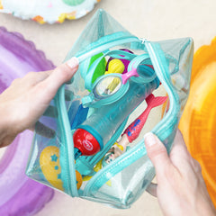 Monogrammed Kids Clear Glitter Bag | Light Mint