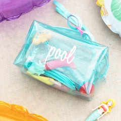 Monogrammed Kids Clear Glitter Bag | Light Mint