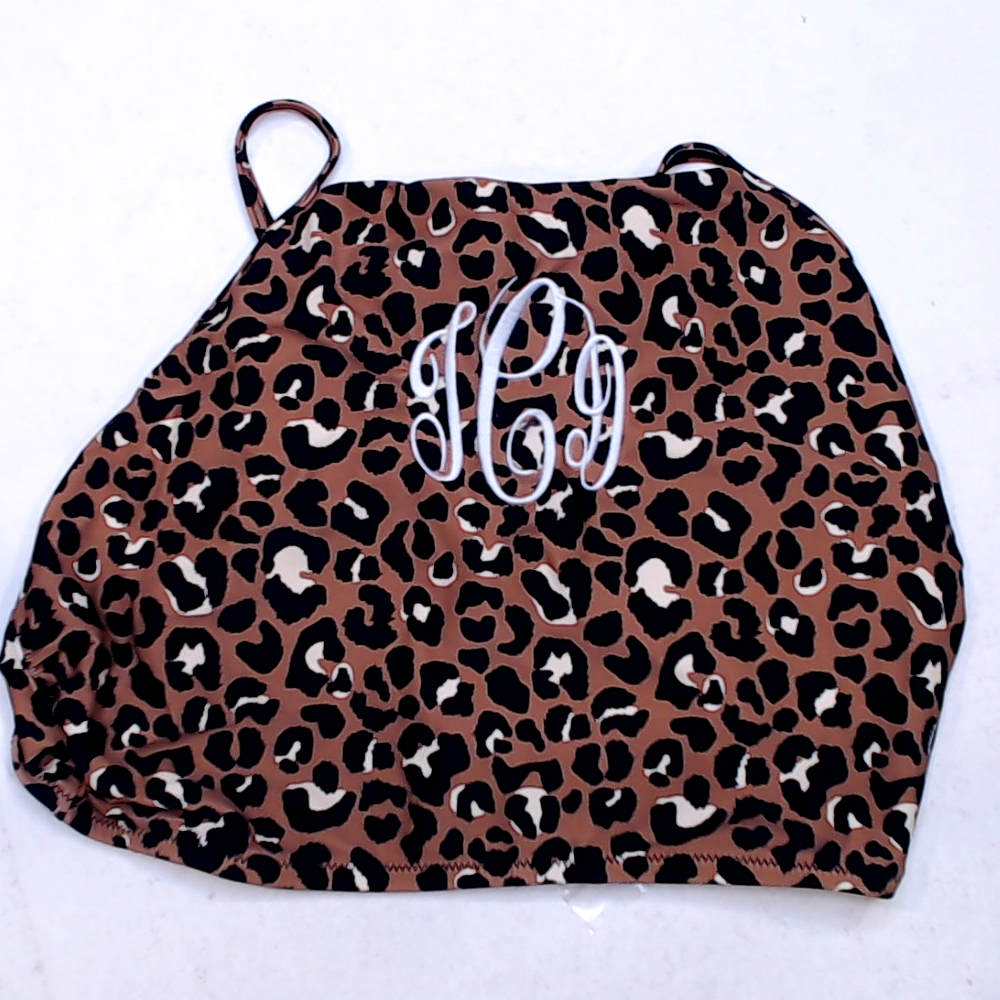 BLOOPER SWIM: Monogrammed High Neck Bikini Top