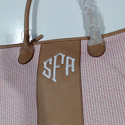 BLOOPER BAG: Monogrammed Seersucker Weekender - Promotional