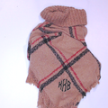 BLOOPER CLOTHING: Monogrammed Plaid Cowl Neck Poncho