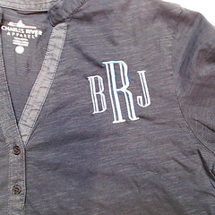 BLOOPER CLOTHING: Monogrammed Henley