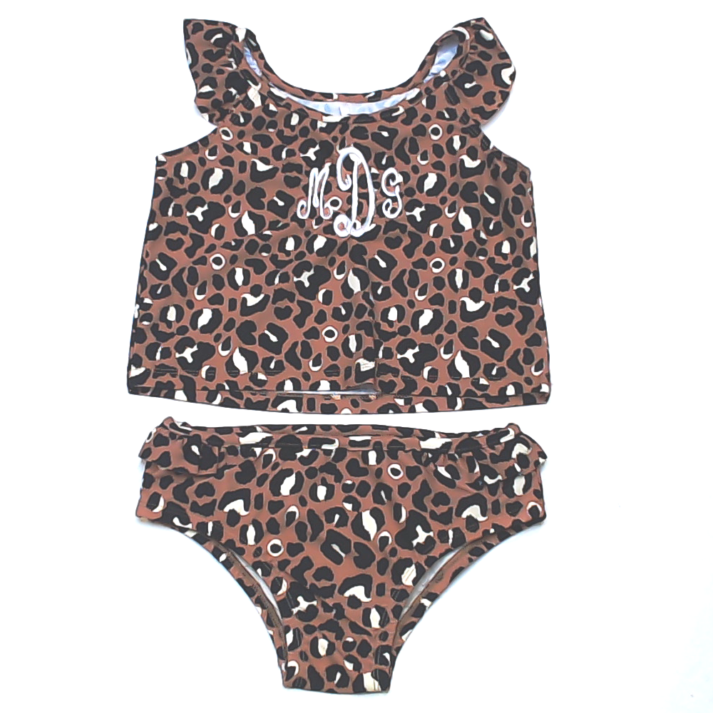 BLOOPER KIDS: Monogrammed Kids Ruffle Tankini