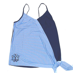BLOOPER SWIM: Monogrammed Ruched Tankini