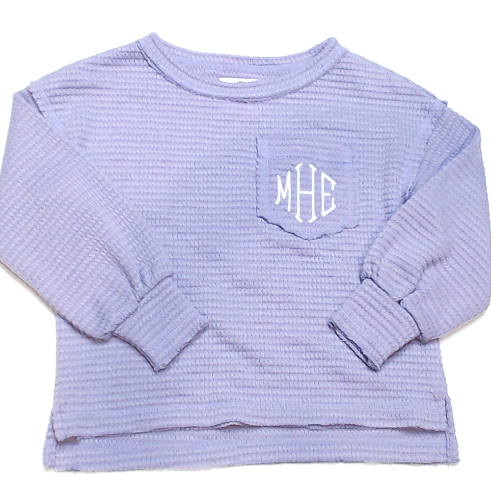 BLOOPER KIDS: Monogrammed Kids Waffle Shirt