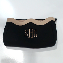 BLOOPER BAG: Monogrammed Wavy Top Cosmetic Bag