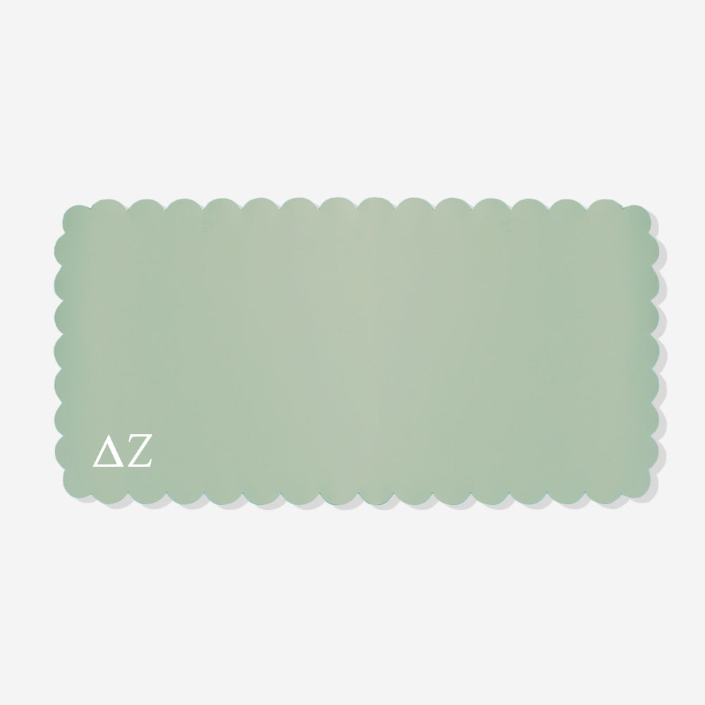 Delta Zeta Desk Mat in Light Mint | Faux Leather Sorority Desk Mat