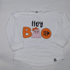 BLOOPER KIDS: Personalized Kids Hey Boo Long Sleeve Shirt