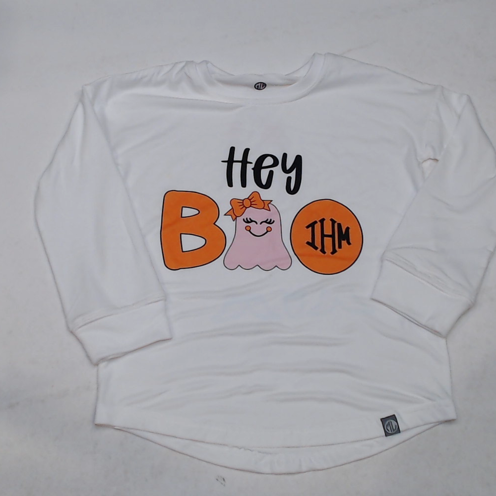 BLOOPER KIDS: Personalized Kids Hey Boo Long Sleeve Shirt