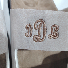 BLOOPER SHOES: Monogrammed Double Strap Sandals