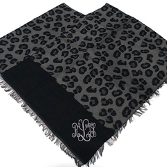 BLOOPER CLOTHING: Monogrammed Leopard Poncho