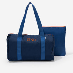 monogrammed kids activity bag in navy