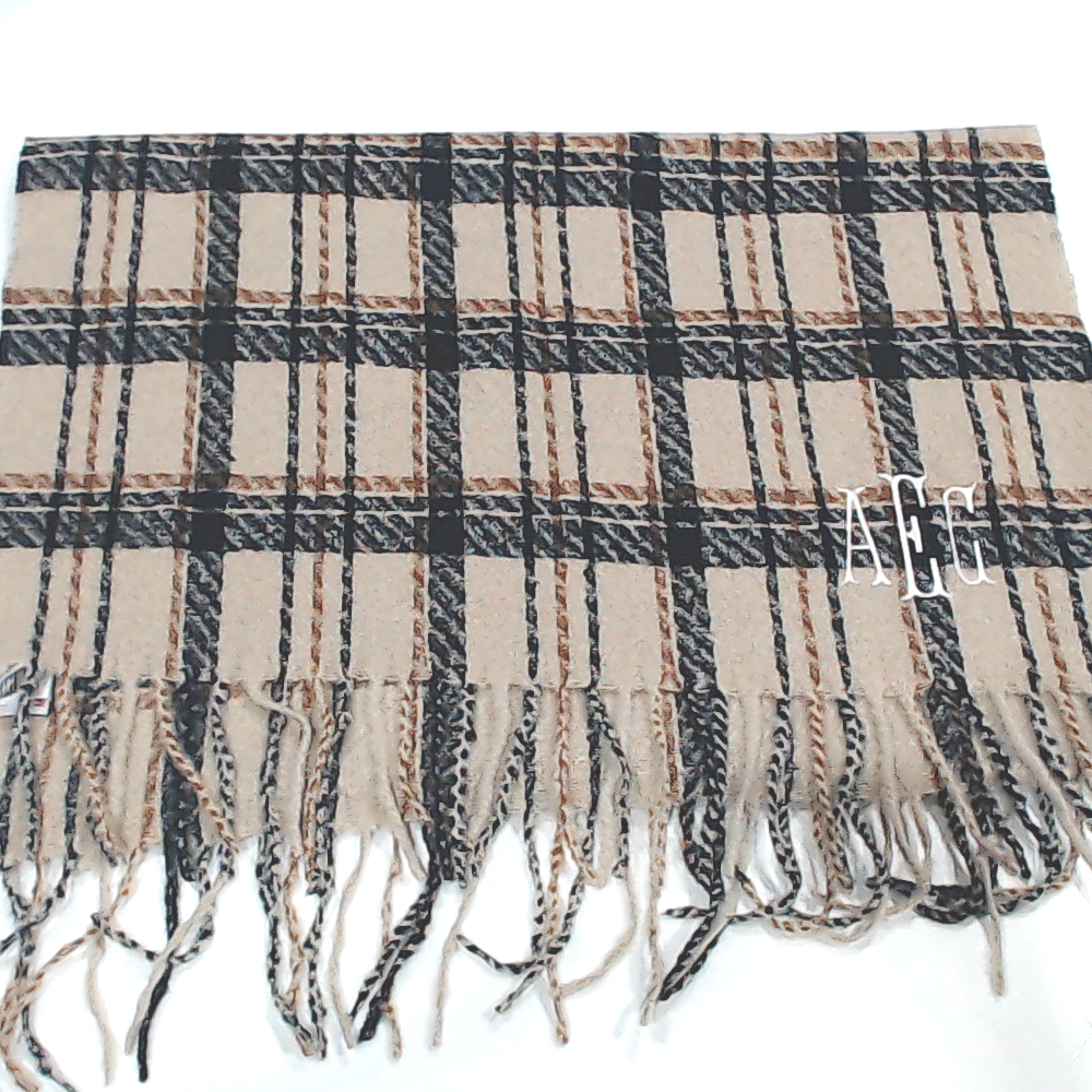 BLOOPER ACCESSORY: Monogrammed Plaid Scarf