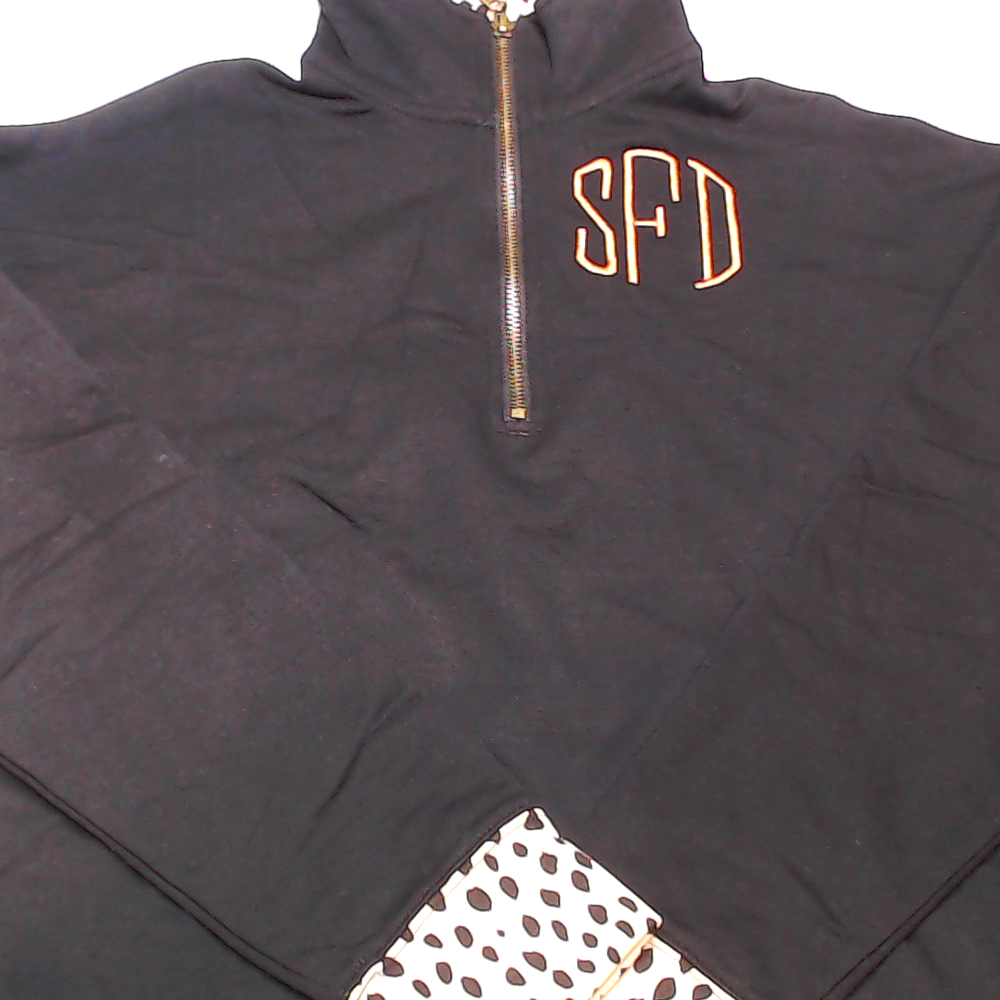 BLOOPER CLOTHING: Monogrammed Quarter Zip Sweatshirt