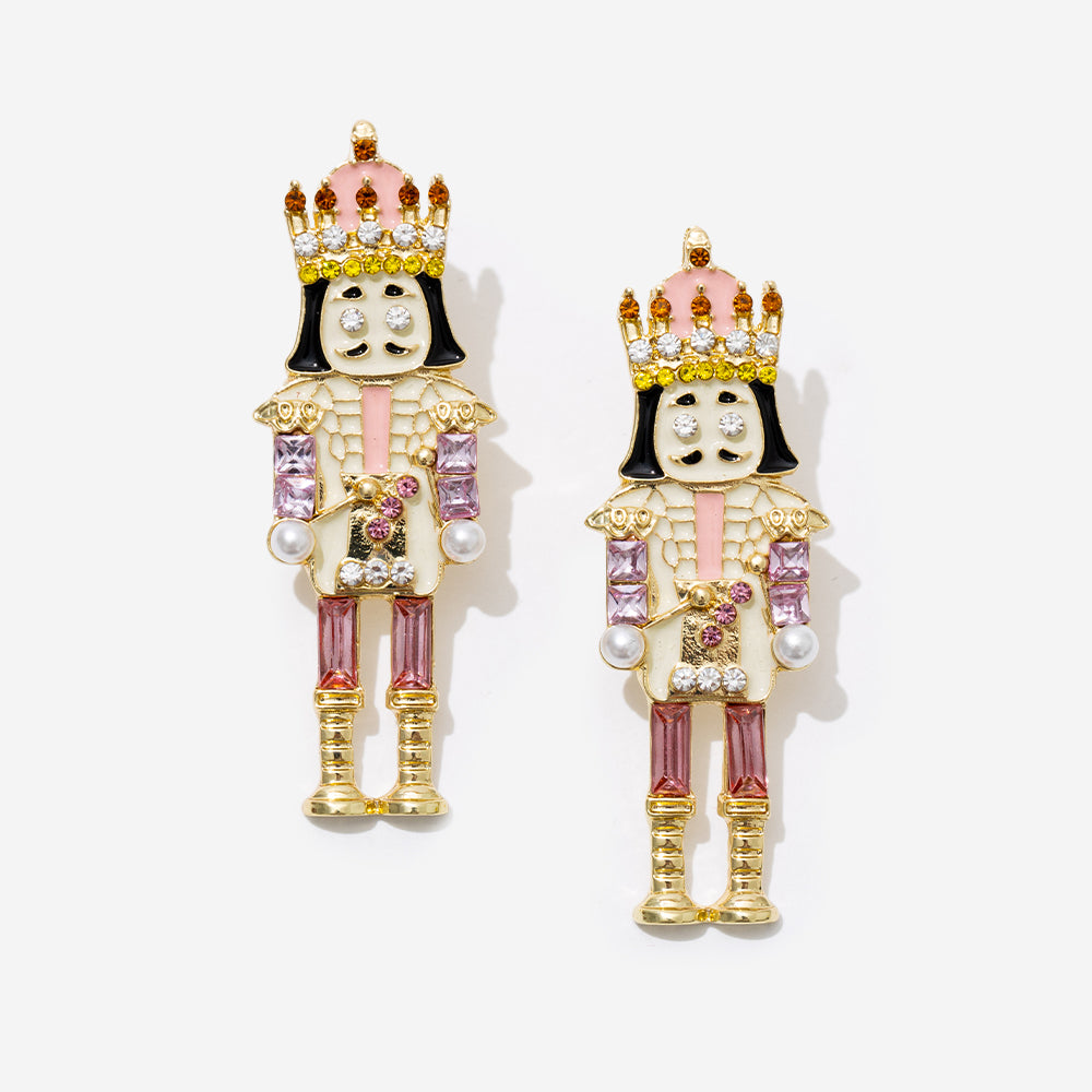 nutcracker earrings in pink
