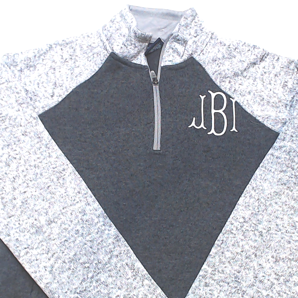 BLOOPER CLOTHING: Monogrammed Colorblock Quarter Zip Pullover