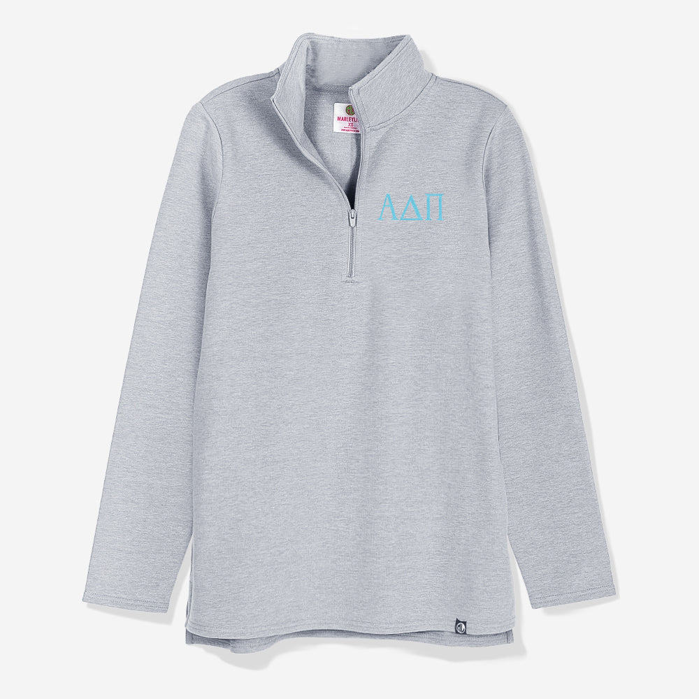 Alpha Delta Pi Pullover Sweatshirt in Heathered Gray | Sorority Quarter Zip