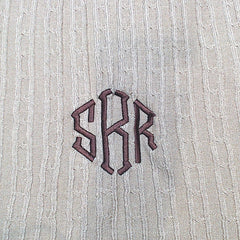 BLOOPER ACCESSORY: Monogrammed Cable Knit Scarf