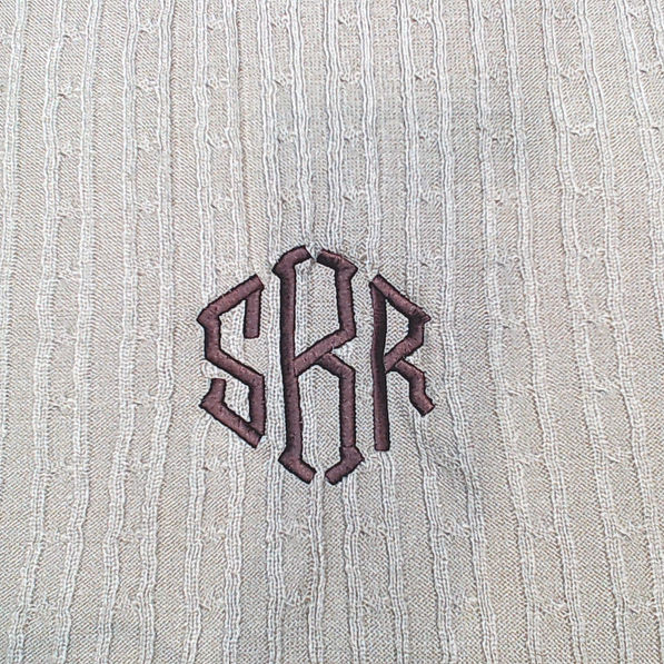 BLOOPER ACCESSORY: Monogrammed Cable Knit Scarf