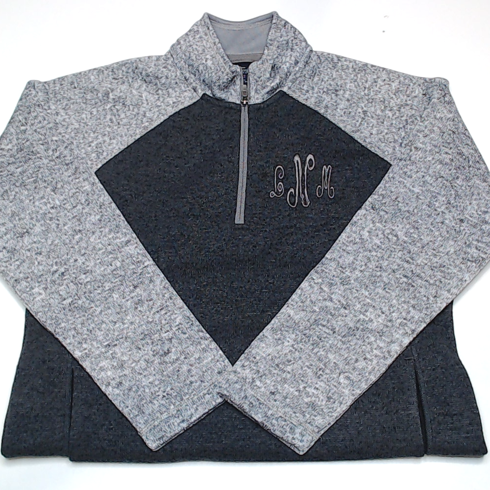 BLOOPER CLOTHING: Monogrammed Colorblock Quarter Zip Pullover