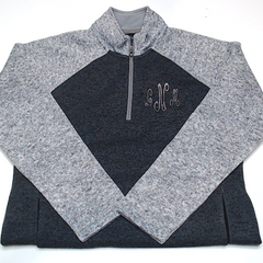 BLOOPER CLOTHING: Monogrammed Colorblock Quarter Zip Pullover