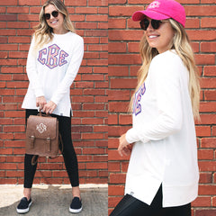 crewneck sweatshirt with tie dye monogram - OLD