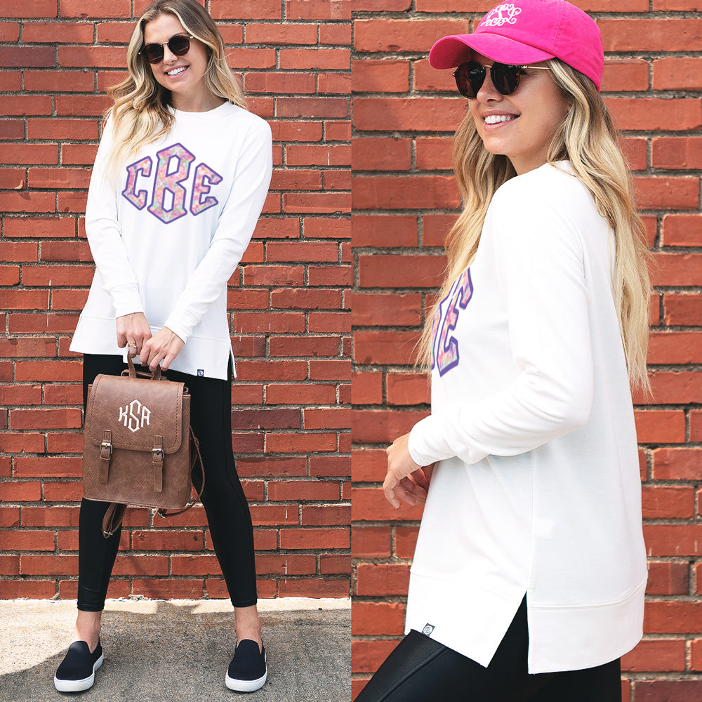 crewneck sweatshirt with tie dye monogram - OLD