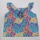 BLOOPER KIDS: Monogrammed Kids Ruffle Tankini Top
