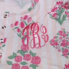 BLOOPER CLOTHING: Monogrammed Ruffle Pajama Top
