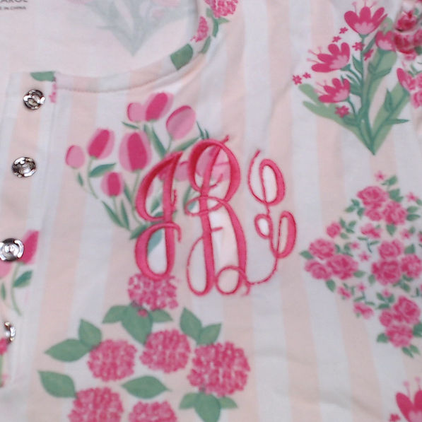 BLOOPER CLOTHING: Monogrammed Ruffle Pajama Top