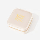 Monogrammed Velvet Travel Jewelry Case | Ivory