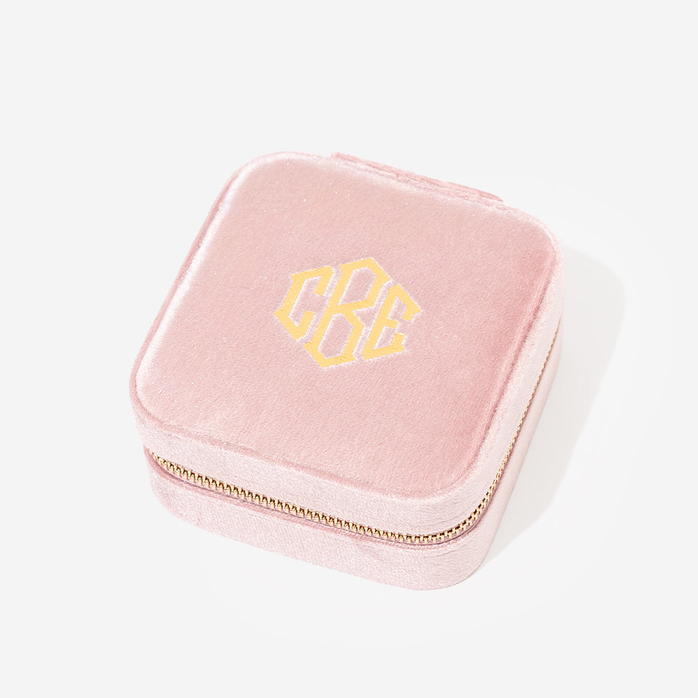 Personalized Velvet Travel Jewelry Case – Marleylilly