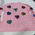 BLOOPER CLOTHING: Monogrammed Sequin Hearts Sweatshirt