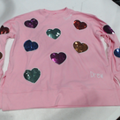 BLOOPER CLOTHING: Monogrammed Sequin Hearts Sweatshirt