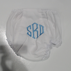 BLOOPER KIDS: Monogrammed White Eyelet Baby Bloomers