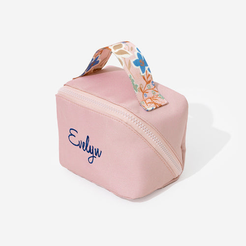 monogrammed makeup bag in autumn whimsy